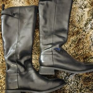 Black Knee-High Leather Boots